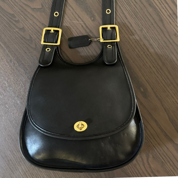 Vintage Coach Black Saddle Bag 9988 - Picture 4 of 10